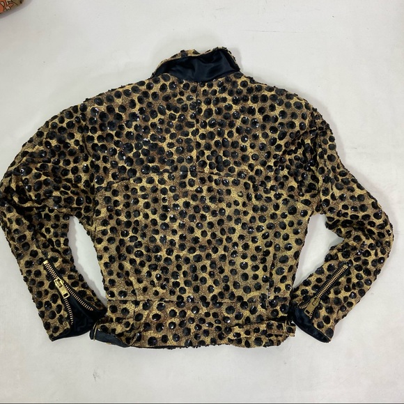 Jeanette Kastenberg Sequin Leopard Biker Jacket - Picture 9 of 16